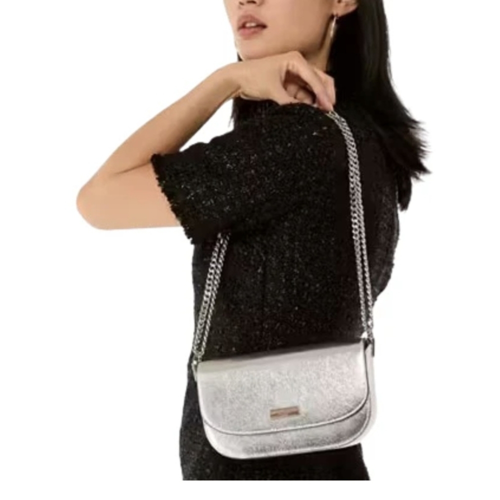 Kate Spade Luxury Silver Chain Crossbody – Rare Find! NWT